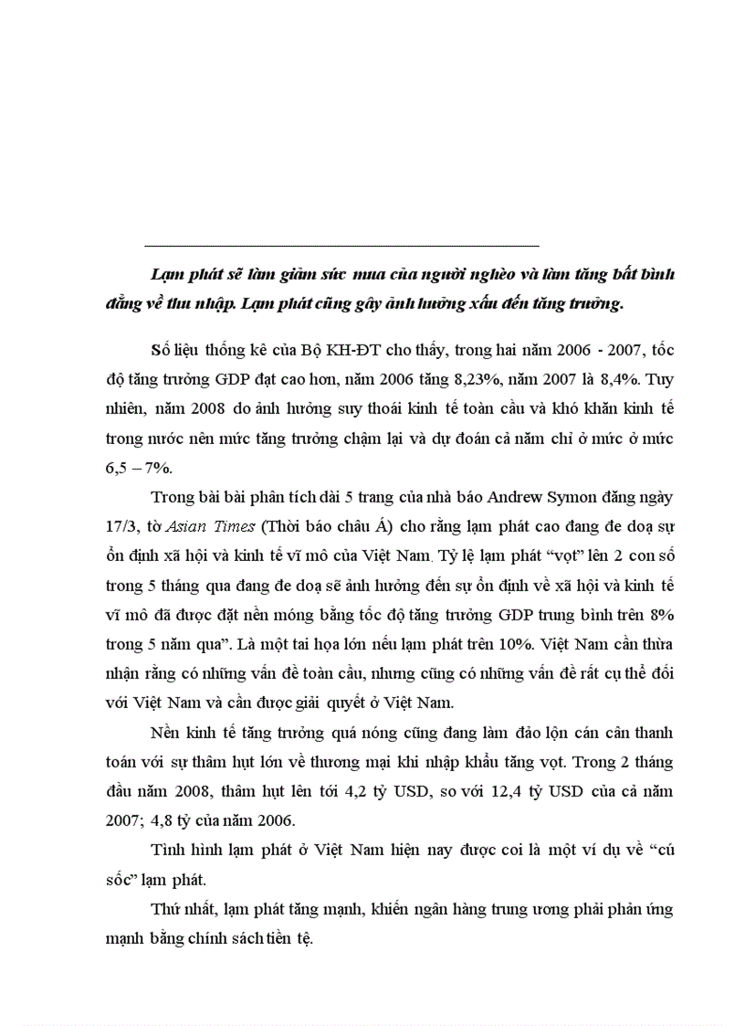 image for page Tình hình lạm phát và tăng trưởng kinh tế của việt nam trong những năm qua và giải pháp