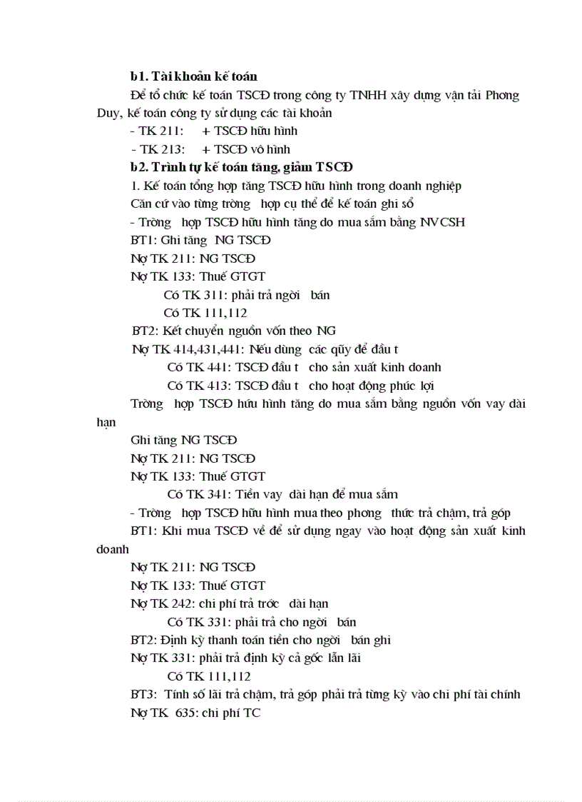 image for page Chuyên đề kế toán tăng giảm và trích khấu hao tài sản cố định trong công ty TNHH Xây dựng vận tải Phương Huy