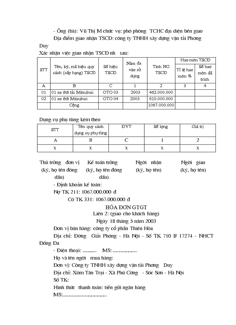 image for page Chuyên đề kế toán tăng giảm và trích khấu hao tài sản cố định trong công ty TNHH Xây dựng vận tải Phương Huy