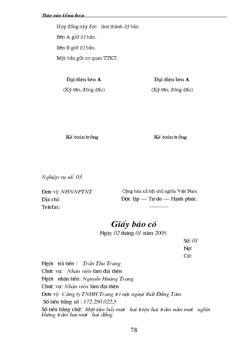 image for page Báo cáo tổng hợp về thực hành kế toán