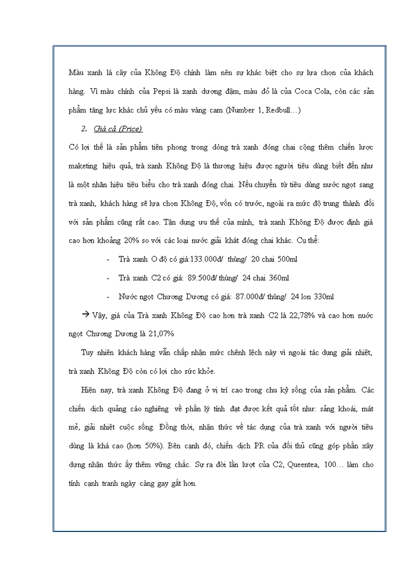 image for page Trà xanh Không Độ giải nhiệt cuộc sống