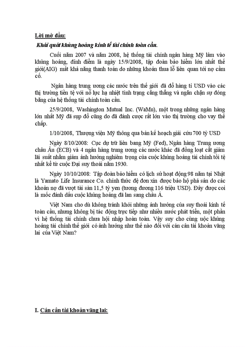 image for page Đánh giá tác động của cuộc khủng hoảng tài chính toàn cầu đến cán cân tài khoản vãng lai của Việt Nam