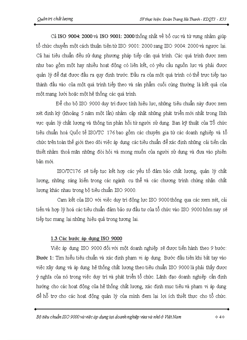 Bộ tiêu chuẩn ISO 9000 và việc áp dụng tại doanh nghiệp vừa và nhỏ ở Việt Nam