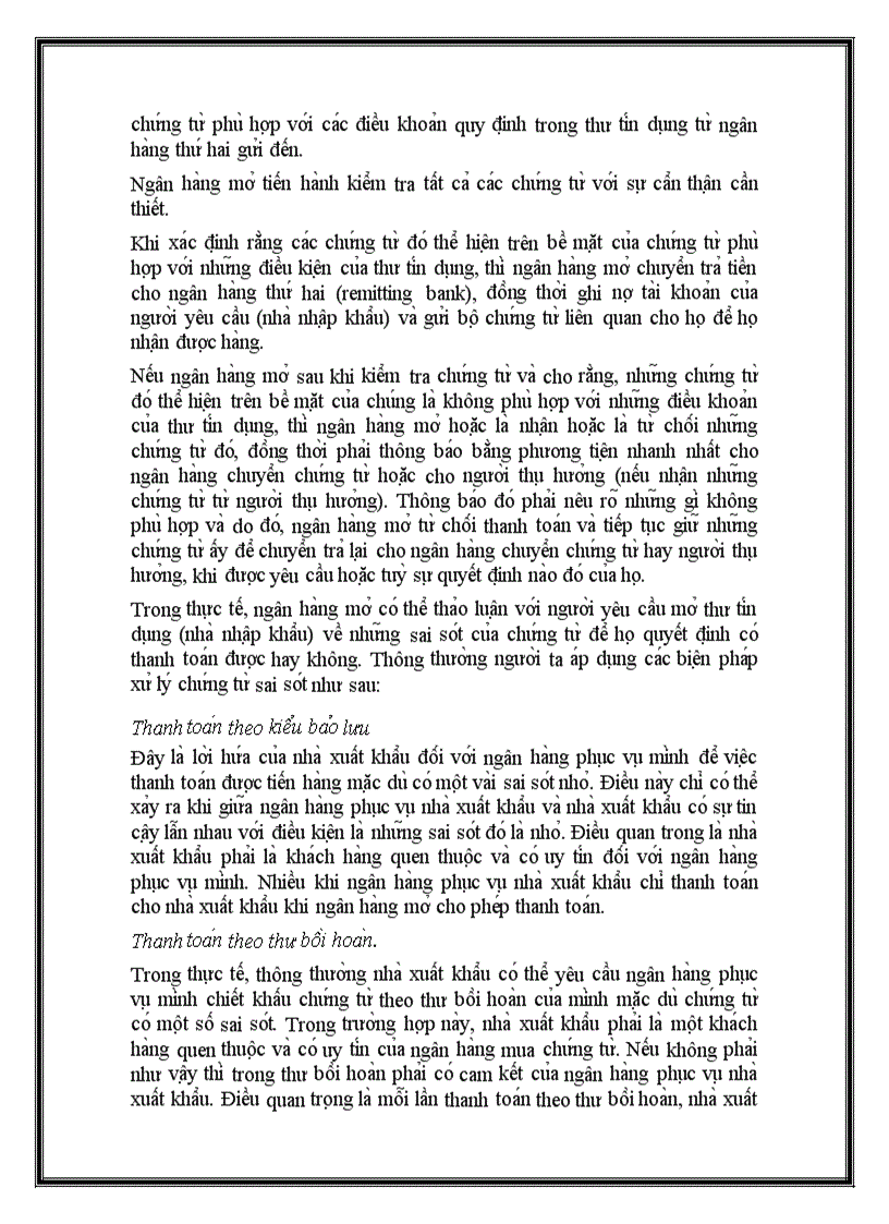 image for page Nội dung và quy trình thanh toán tín dụng chứng từ