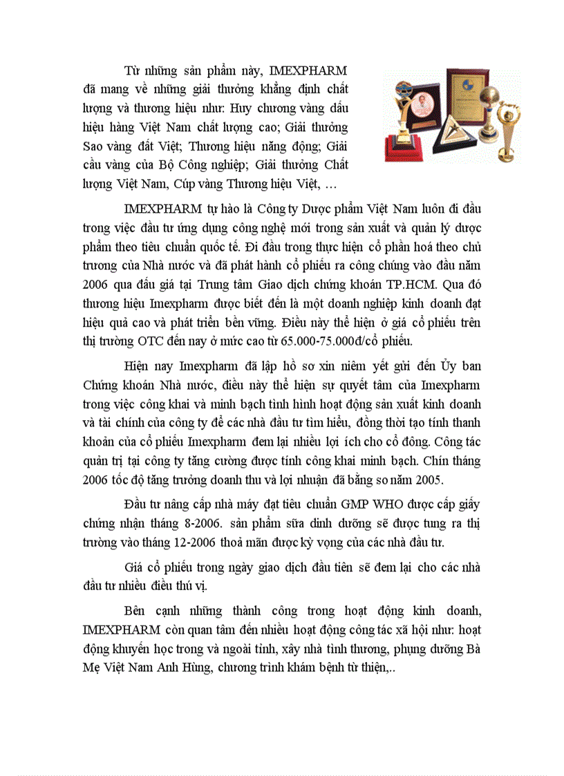 image for page Lập kế hoạch tài chính dài hạn cho công ty cổ phần dược phẩm imexpharm vào năm 2008