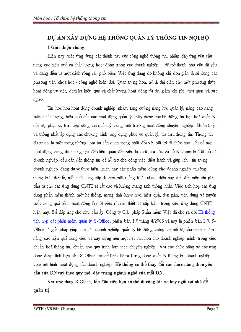 image for page Dự án xây dựng hệ thống quản lý thông tin nội bộ