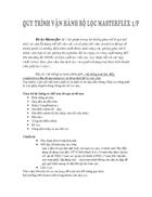 Quy trình vận hành bộ lọc masterflex 1 p