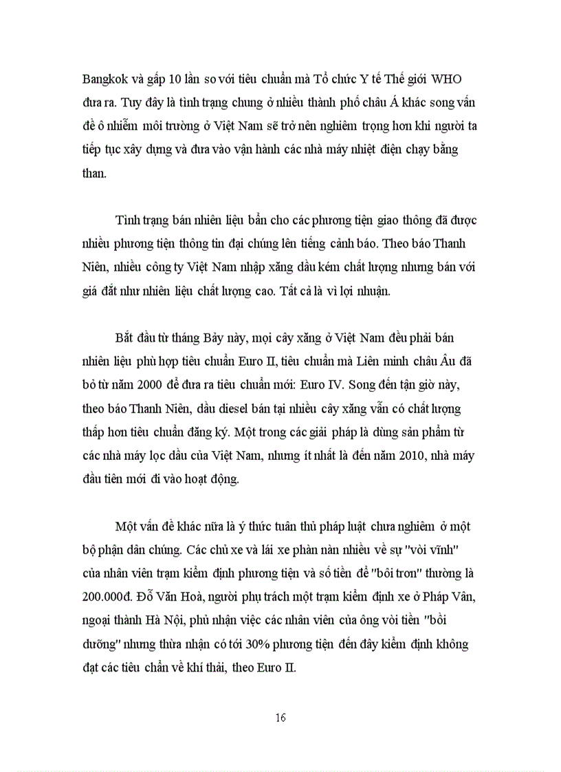 image for page Ônhiễm môi trường do phương tiện giao thông đường bộ thực trạng và giải pháp