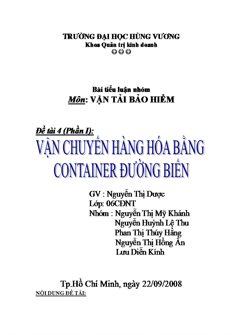 Vận chuyển hàng hoá bằng container đường biển