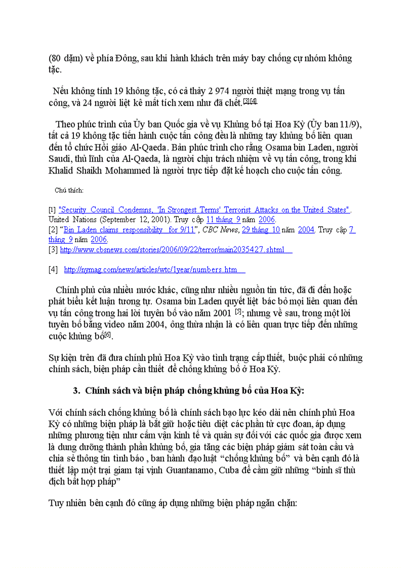 image for page Chính sách và biện pháp chống khủng bố của hoa kỳ