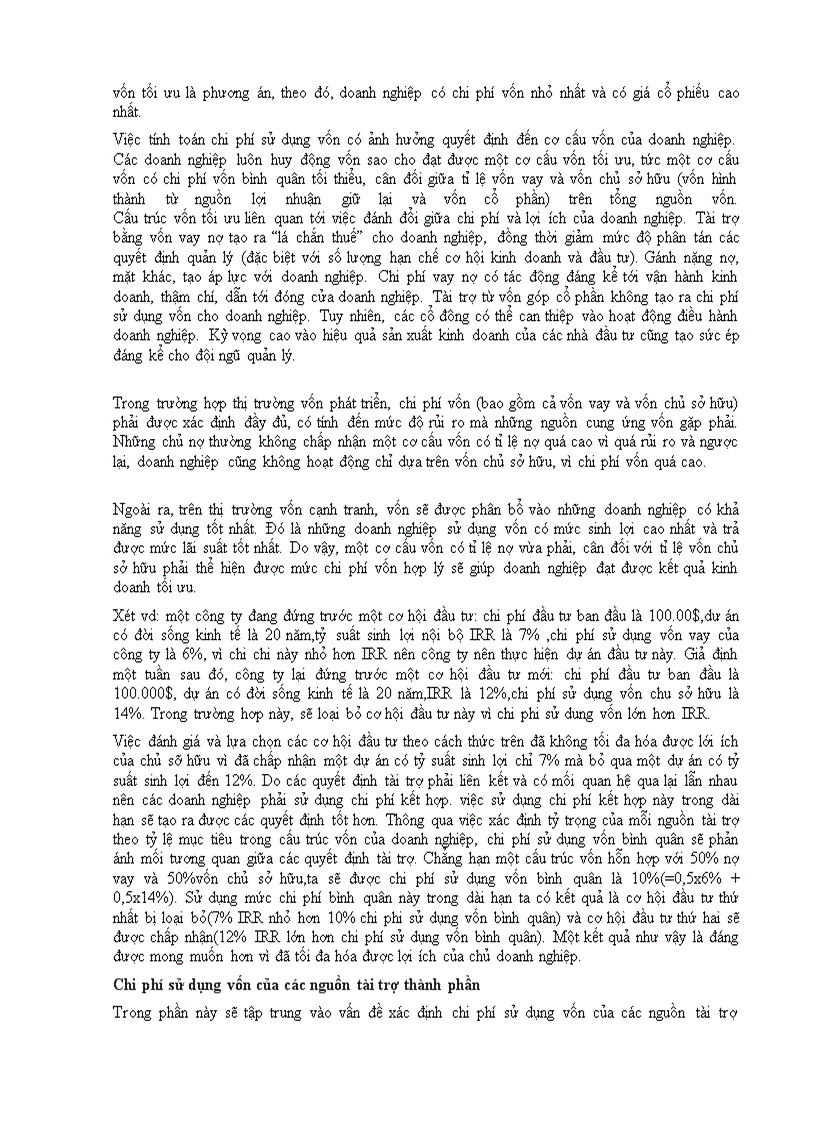 image for page Chi phí sử dụng vốn