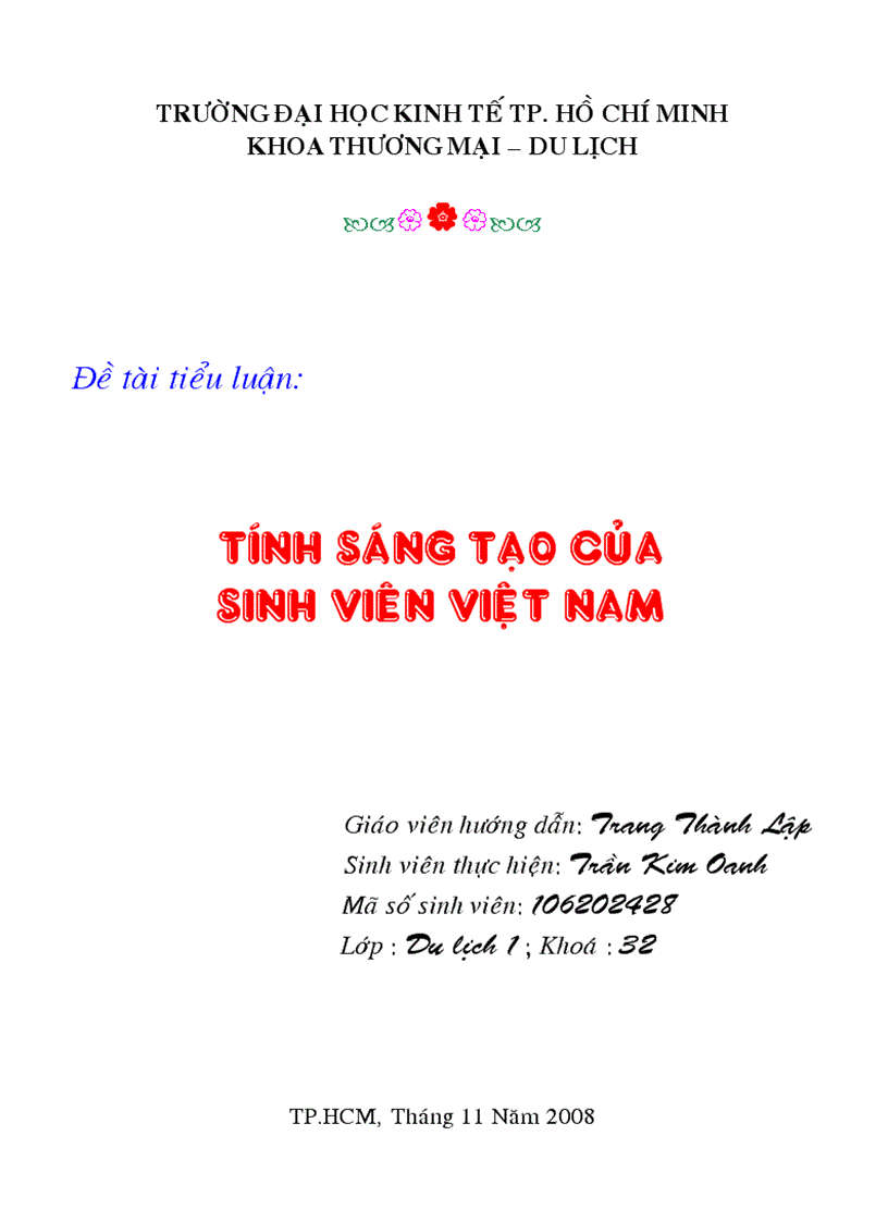 Tính sáng tạo của sinh viên Việt Nam