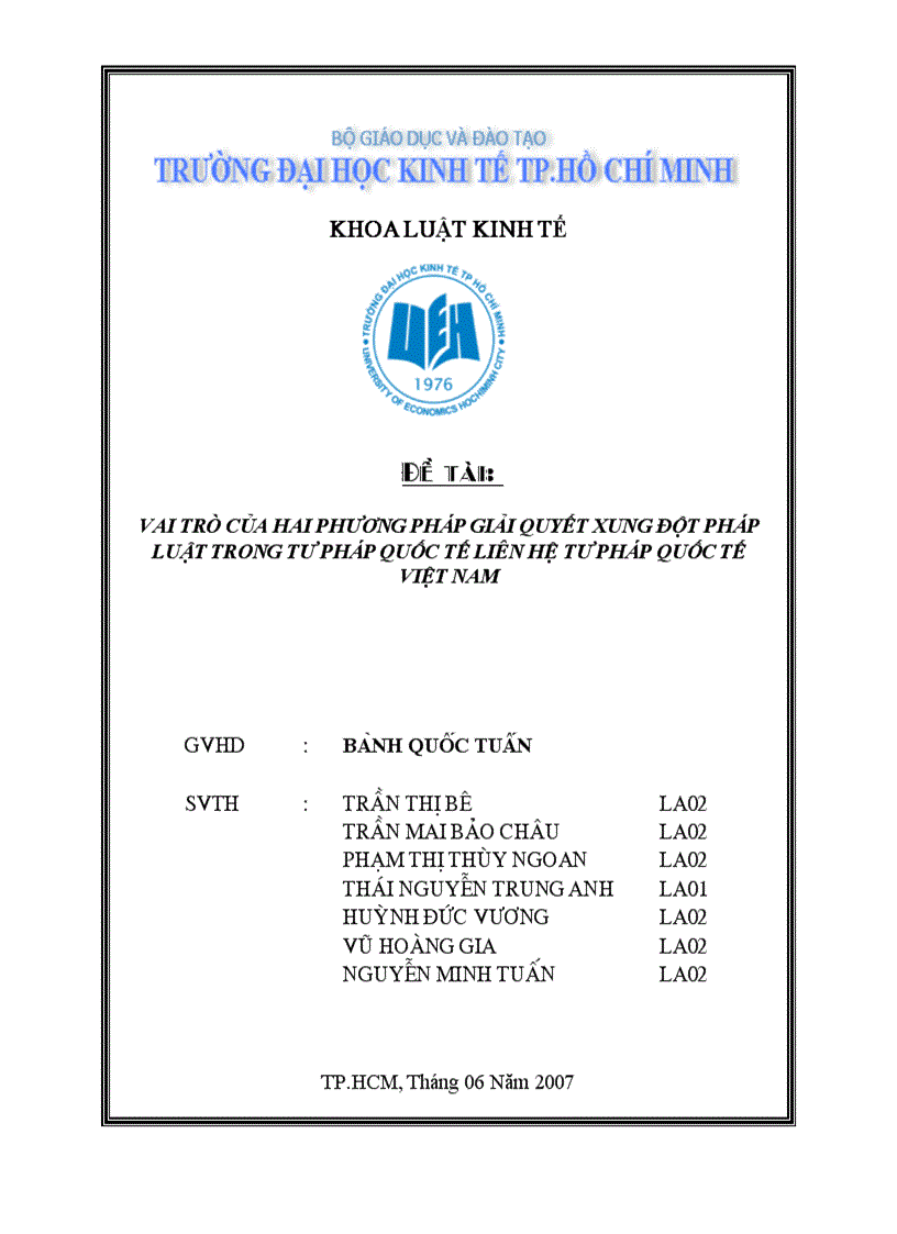 Vai trò của hai phương pháp giải quyết xung đột pháp luật trong tư pháp quốc tế liên hệ tư pháp quốc tế việt nam