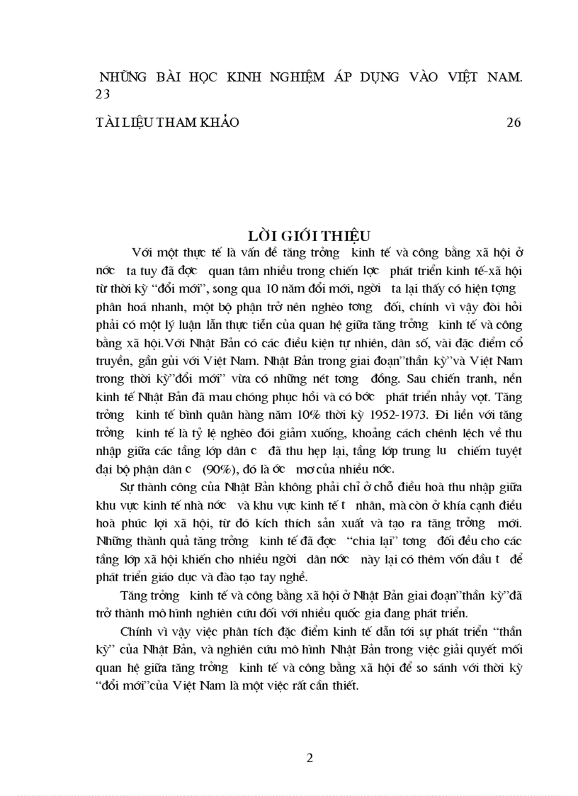 image for page Nghiên cứu mô hình Nhật Bản trong việc giải quyết mối quan hệ giữa tăng trưởng kinh tế và công bằng xã hội để so sánh với thời kỳ đổi mới của Việt Nam