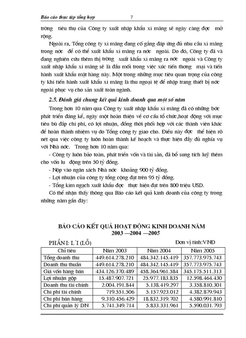 image for page Báo cáo tổng hợp về Công ty xuất nhập khẩu xi măng