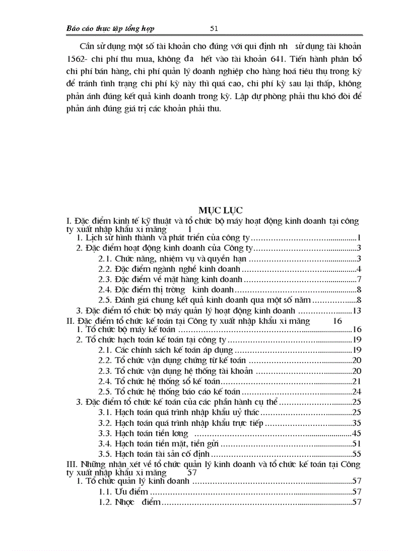 image for page Báo cáo tổng hợp về Công ty xuất nhập khẩu xi măng