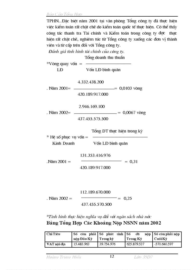 image for page Báo cáo tổng hợp về Tổng công ty thép VN