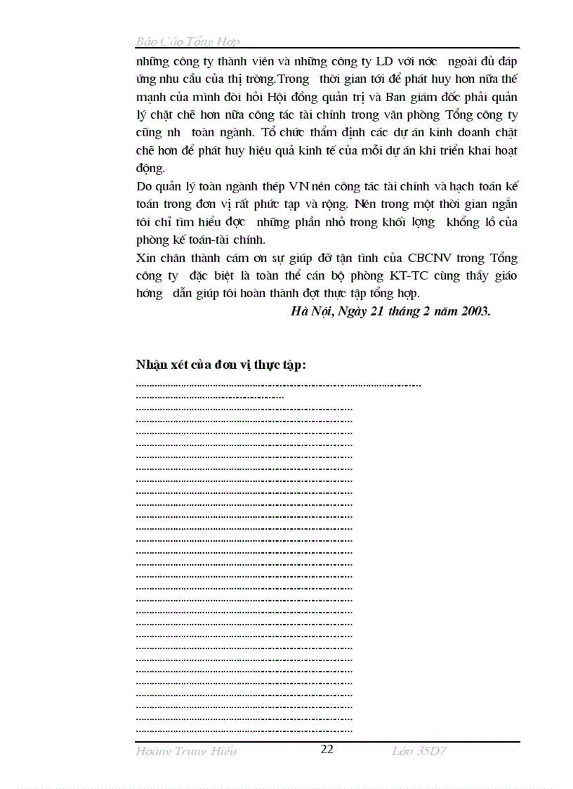 image for page Báo cáo tổng hợp về Tổng công ty thép VN