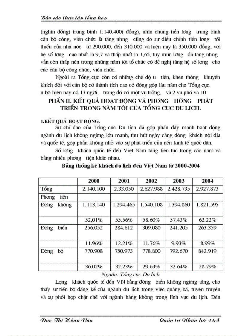 image for page Báo cáo tổng hợp về Tổng cục Du lịch