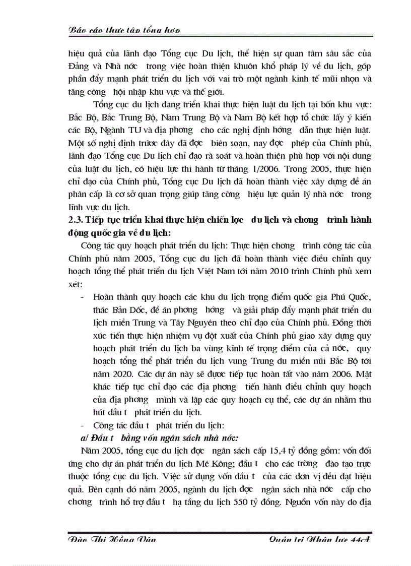 image for page Báo cáo tổng hợp về Tổng cục Du lịch