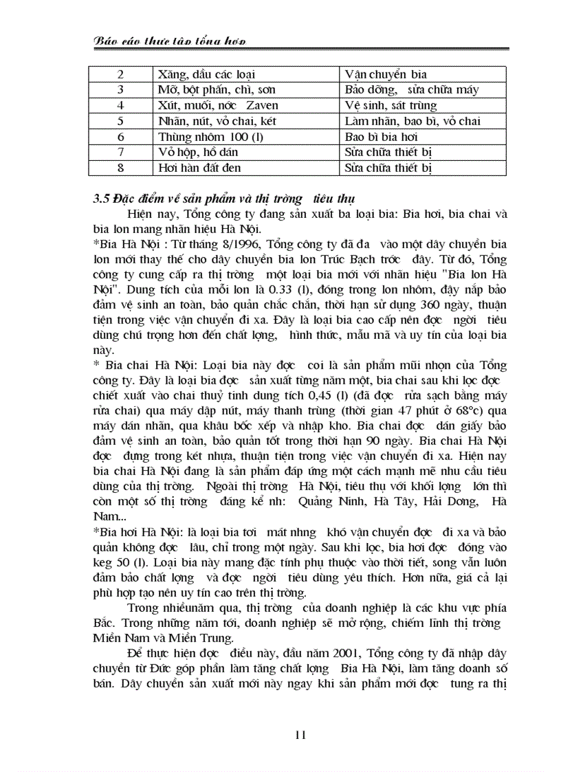 image for page Báo cáo thực tập tại Tổng công ty Bia Rượu Nước giải khát Hà Nội