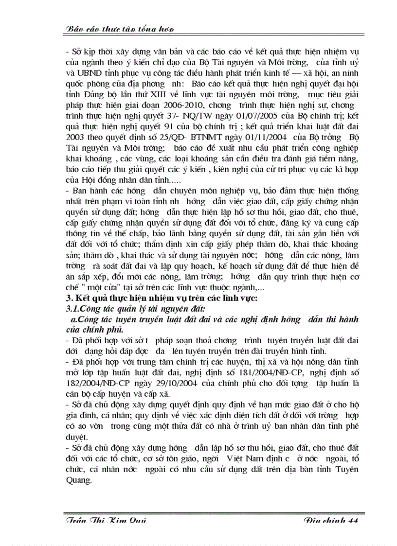 image for page Báo cáo thực tập tổng hợp tại tại Sở Tài nguyên và Môi trường tỉnh Tuyên Quang