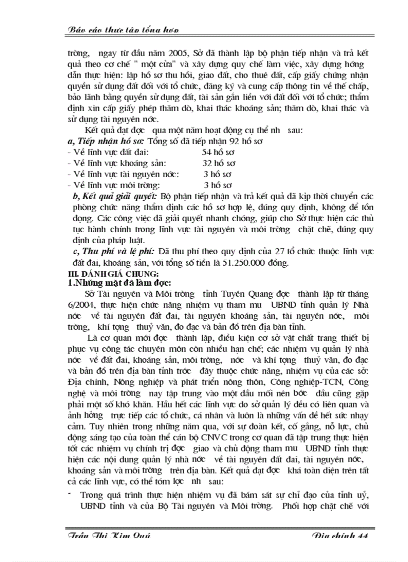 image for page Báo cáo thực tập tổng hợp tại tại Sở Tài nguyên và Môi trường tỉnh Tuyên Quang