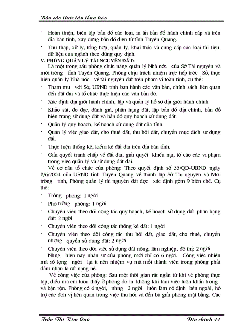 image for page Báo cáo thực tập tổng hợp tại tại Sở Tài nguyên và Môi trường tỉnh Tuyên Quang