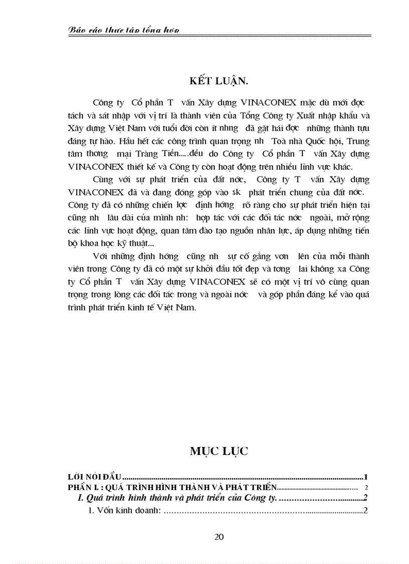 image for page Báo cáo thực tập tổng hợp tại Công ty Cổ phần Tư vấn Xây dựng VINACONEX