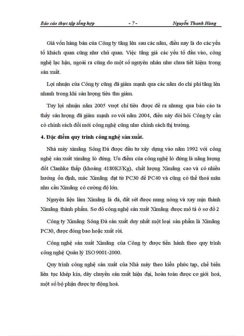image for page Báo cáo thực tập tổng hợp tại Công ty Cổ phần xi măng Sông Đà
