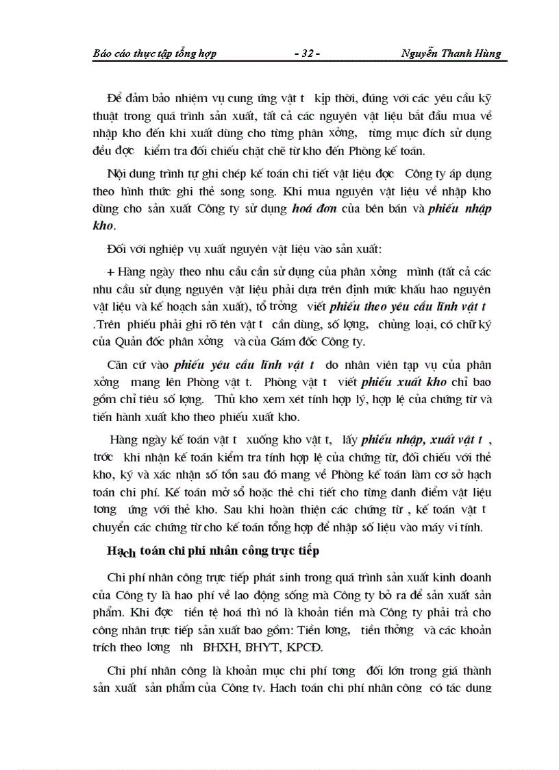 image for page Báo cáo thực tập tổng hợp tại Công ty Cổ phần xi măng Sông Đà