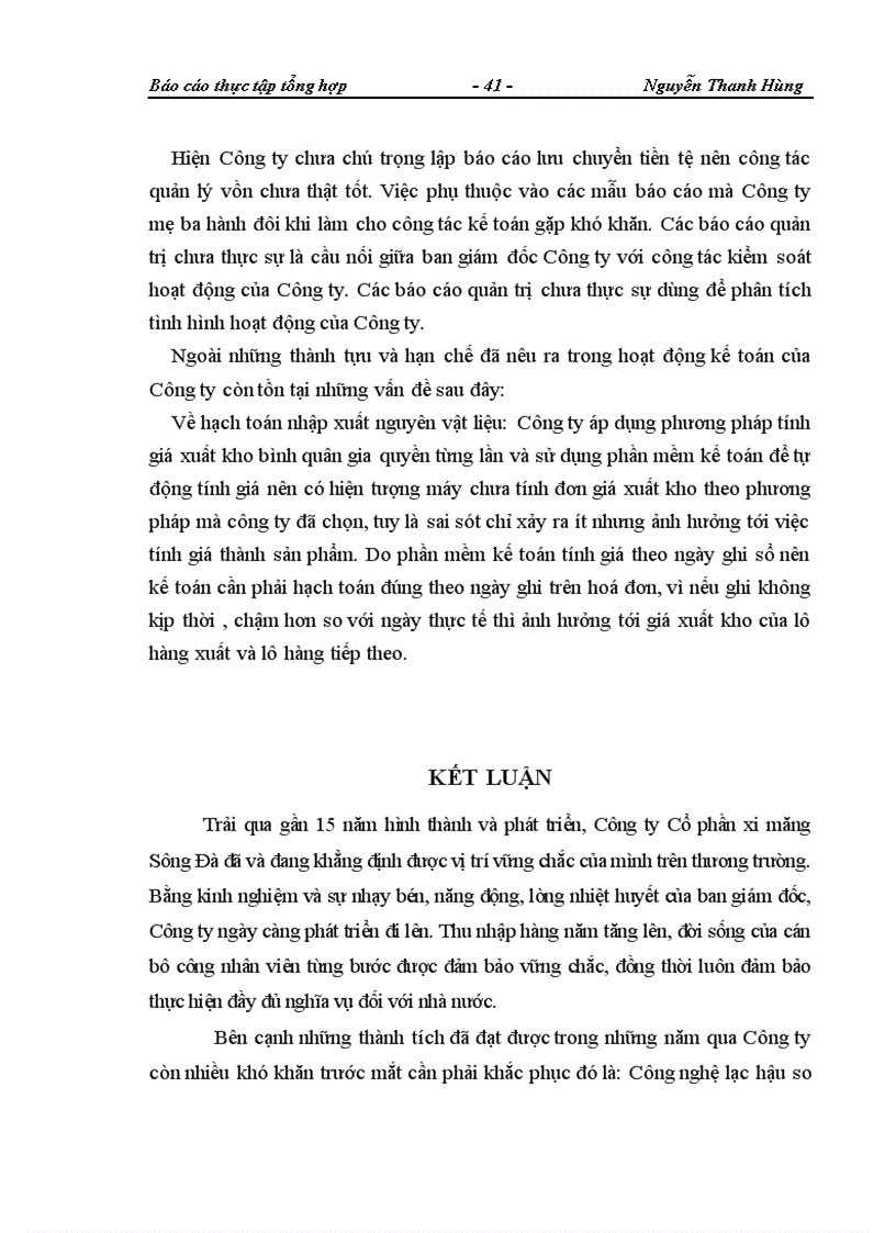 image for page Báo cáo thực tập tổng hợp tại Công ty Cổ phần xi măng Sông Đà