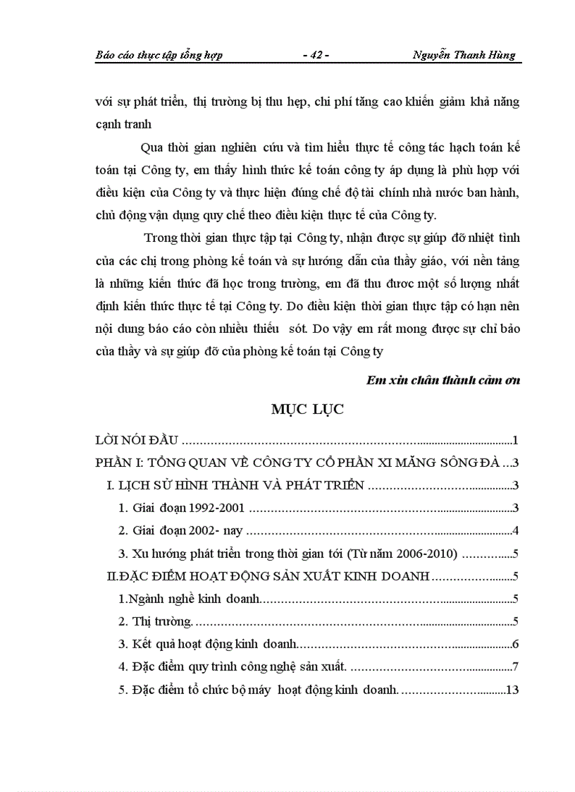 image for page Báo cáo thực tập tổng hợp tại Công ty Cổ phần xi măng Sông Đà