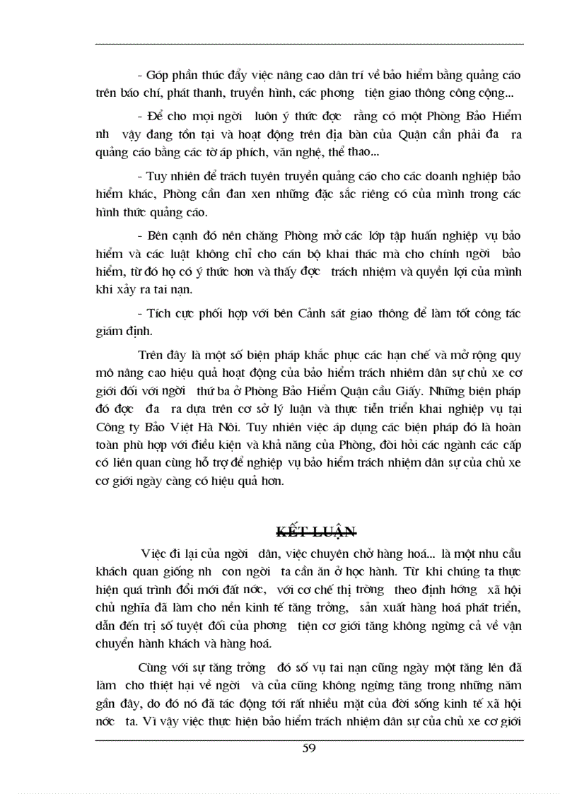 image for page Việc triển khai nghiệp vụ bảo hiểm trách nhiệm dân sự của chủ xe cơ giới đối với người thứ ba ở Bảo Việt Hà Nội Quận Cầu Giấy