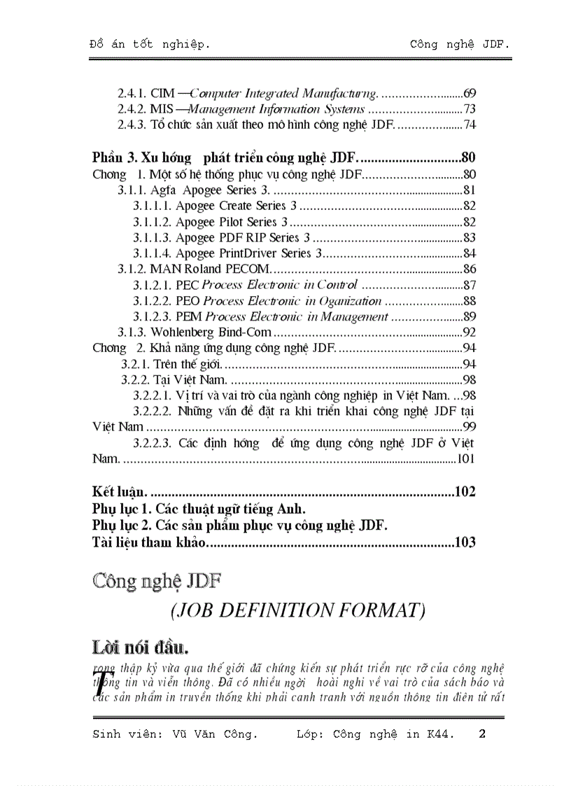 image for page Công nghệ JDF Job Definition Format
