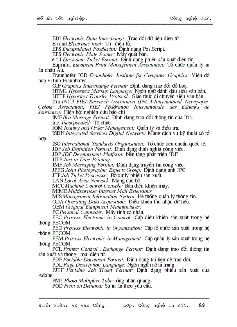 image for page Công nghệ JDF Job Definition Format