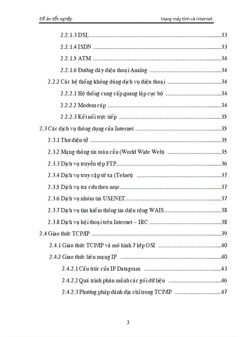 Nghiên cứu về mạng máy tính Internet và giao thức TCP IP