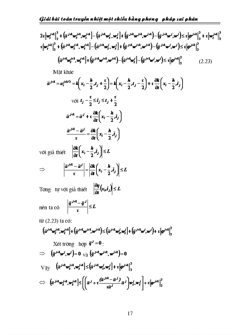 image for page Phương pháp sai phân giải bài toán truyền nhiệt tuyến tính hệ số hàm với điều kiện biên loại ba