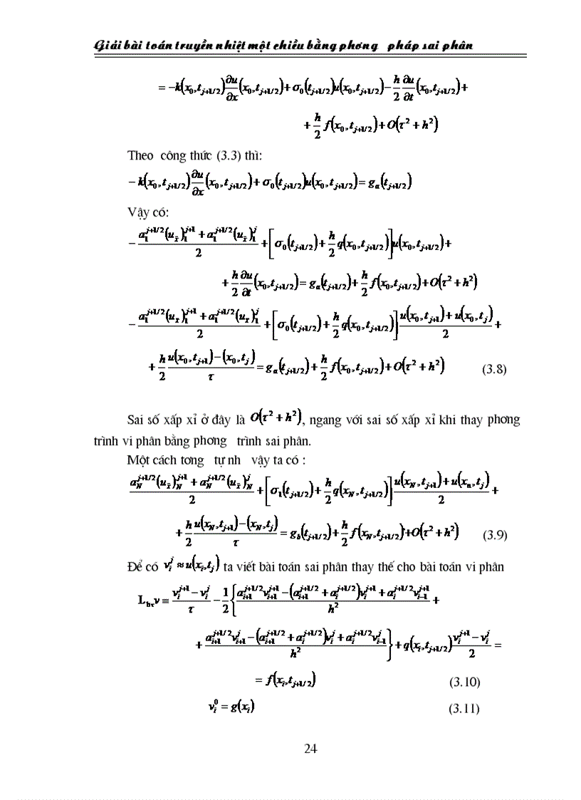 image for page Phương pháp sai phân giải bài toán truyền nhiệt tuyến tính hệ số hàm với điều kiện biên loại ba