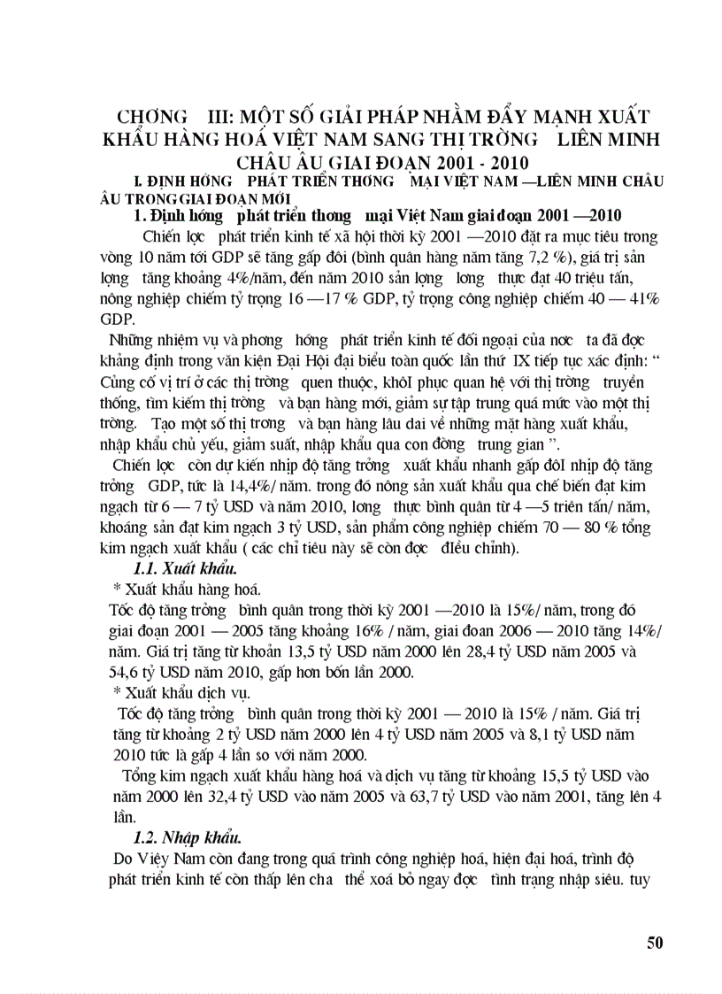 image for page Một số giải pháp thúc đẩy hoạt động xuất khẩu hàng hoá của Việt Nam sang thị trường EU giai đoạn 2001 2010 1