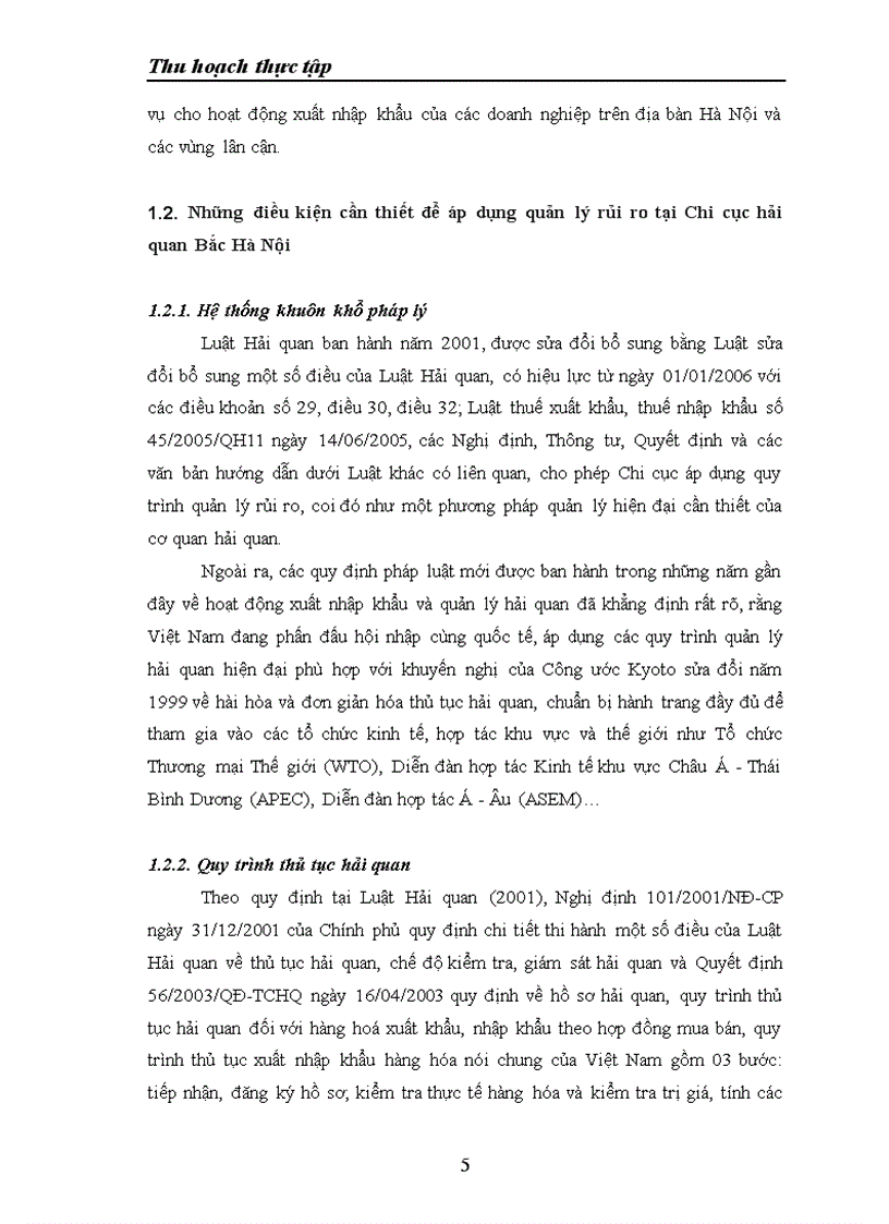 image for page Áp dụng quản lý rủi ro trong quy trình thủ tục hải quan đối với hàng hóa xuất nhập khẩu tại Chi cục Hải quan Bắc Nội