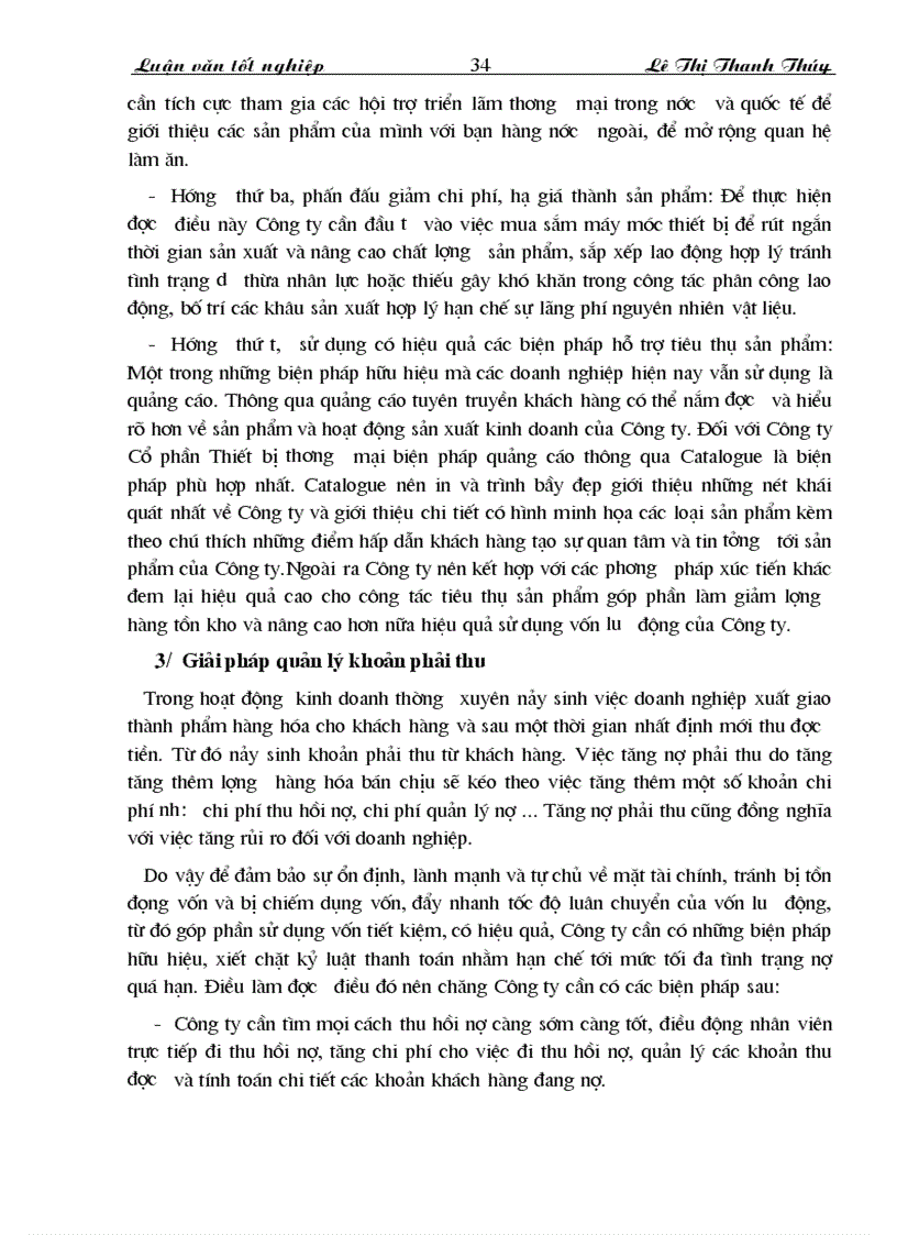 image for page Vốn lưu động và hiệu quả sử dụng vốn lưu động tại Công ty Cổ phần Thiết bị thương mại