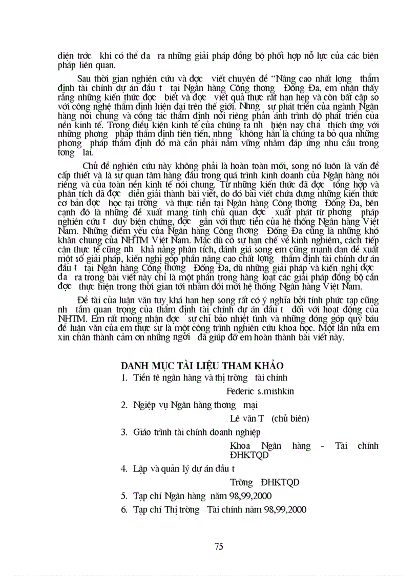 image for page Giải pháp nâng cao chất lượng thẩm định tài chính dự án đầu tư tại Ngân hàng Công thương Đống Đa