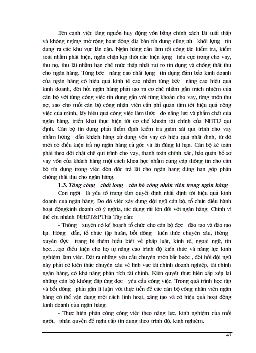 image for page Một số ý kiến về tăng thu tiết kiệm chi phí nhằm nâng cao hiệu quả kinh doanh tại NHĐT PT Hà Tây