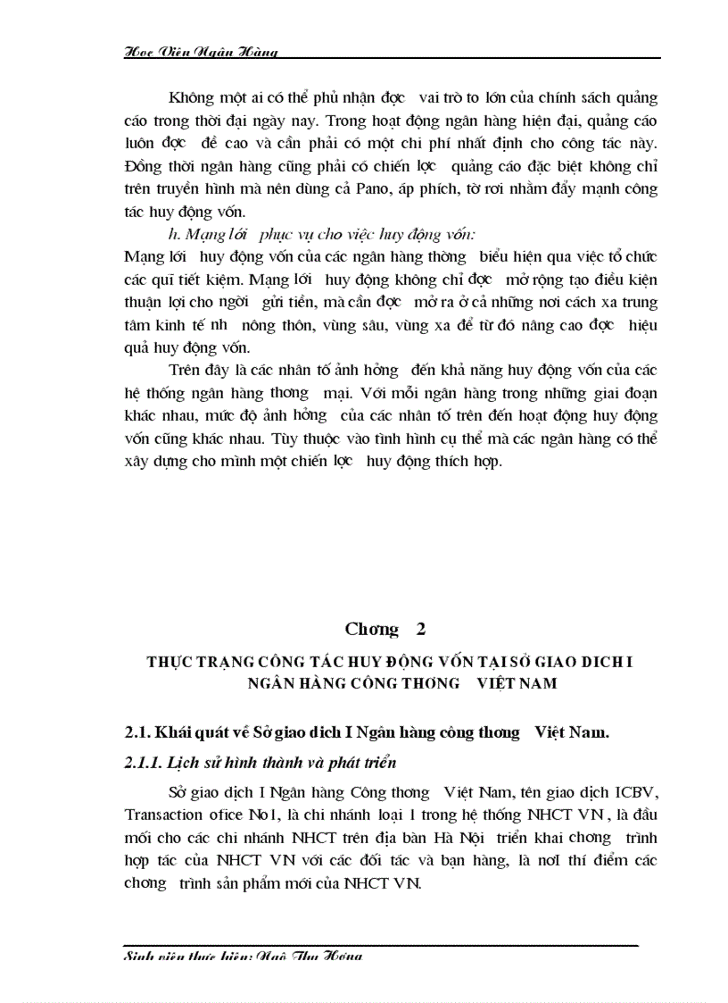 image for page Công tác huy động vốn tại Sở giao dịch I Ngân hàng Công thương Việt Nam Thực trạng và giải pháp