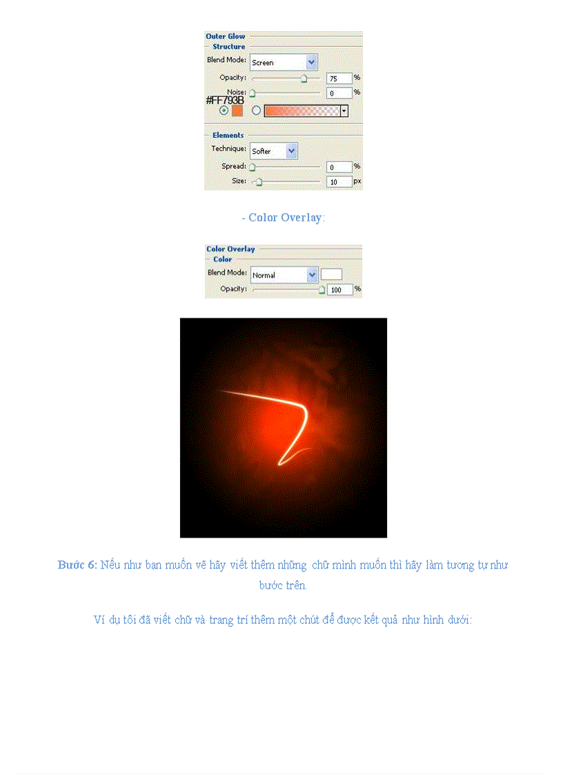 image for page Photoshop chữ sáng rực rỡ
