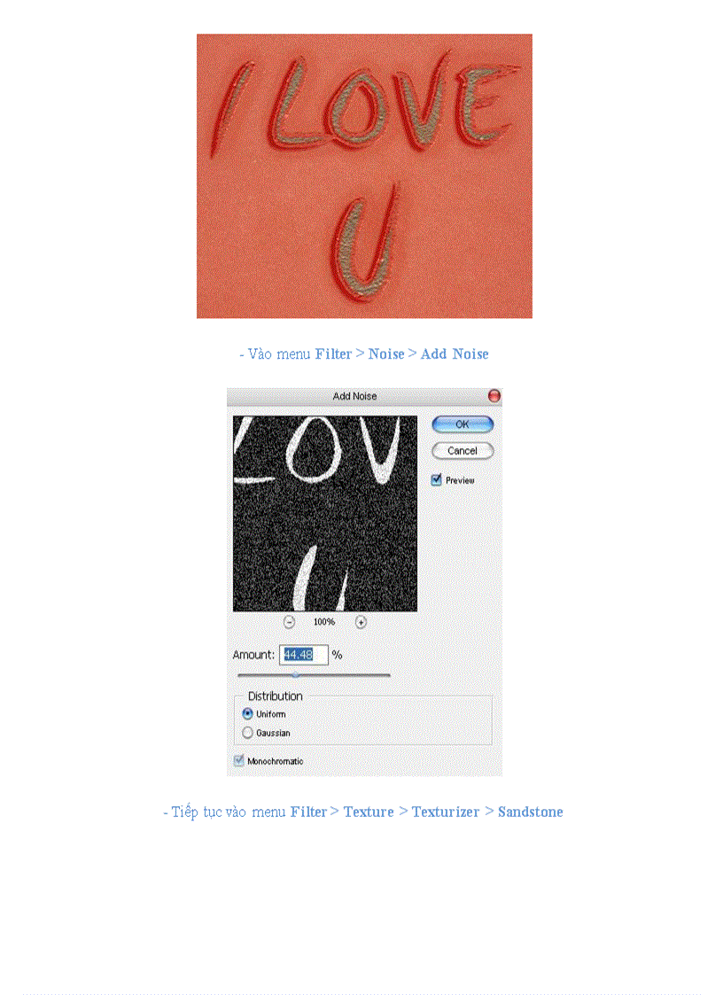 image for page Photoshop chữ trên cát
