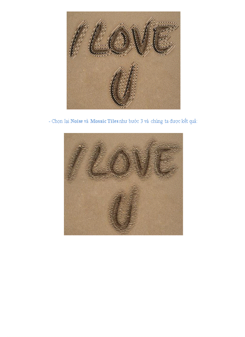 image for page Photoshop chữ trên cát