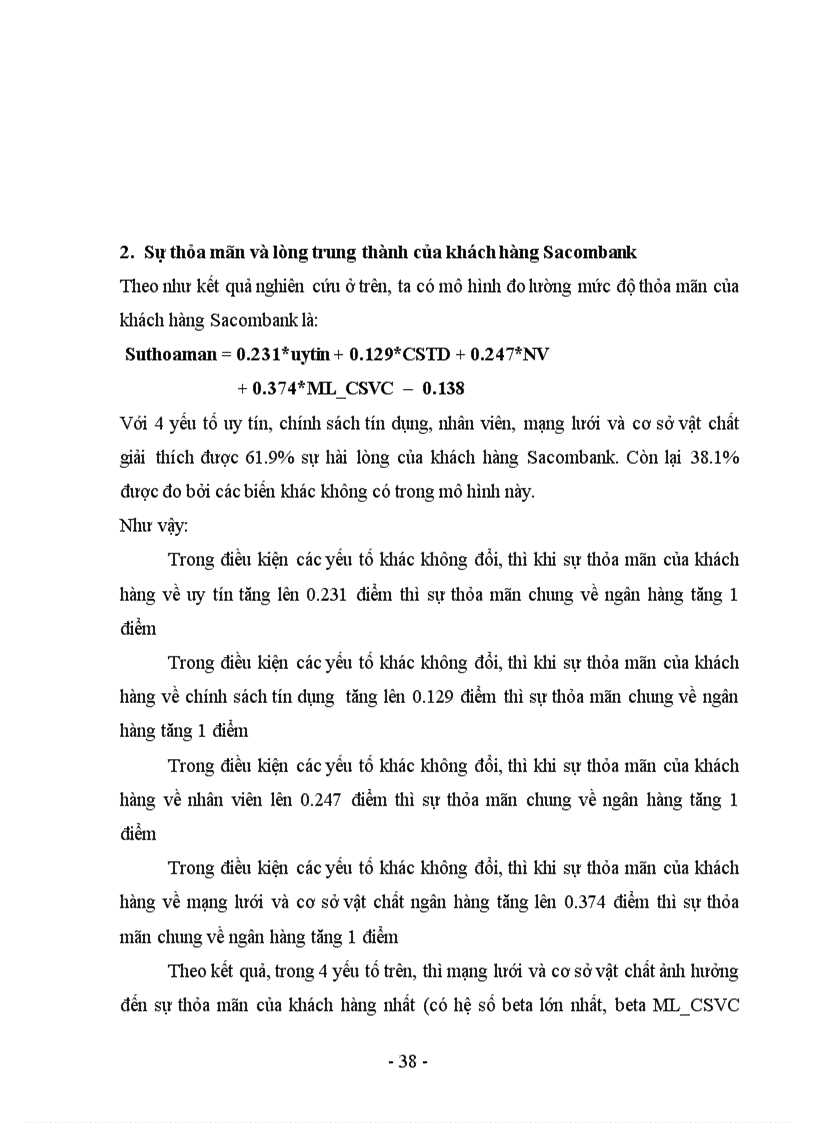 image for page Đo lường mức độ thỏa mãn và sự ảnh hưởng của nó đến lòng trung thành của khách hàng ngân hàng TMCP Sài Gòn Thương Tín
