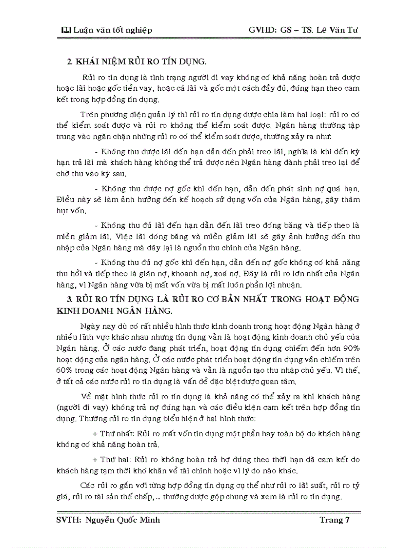 image for page Rủi ro và một số biện pháp phòng ngừa rủi ro trong hoạt động tín dụng NHNO PTNT Bình Chánh